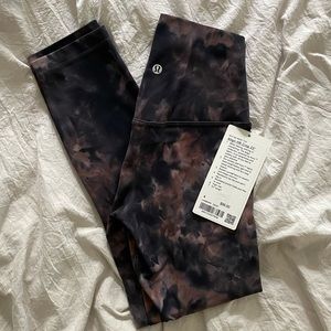 NWT Lululemon Align Leggings 23” Diamond Dye Graphite Grey Pastel Pink